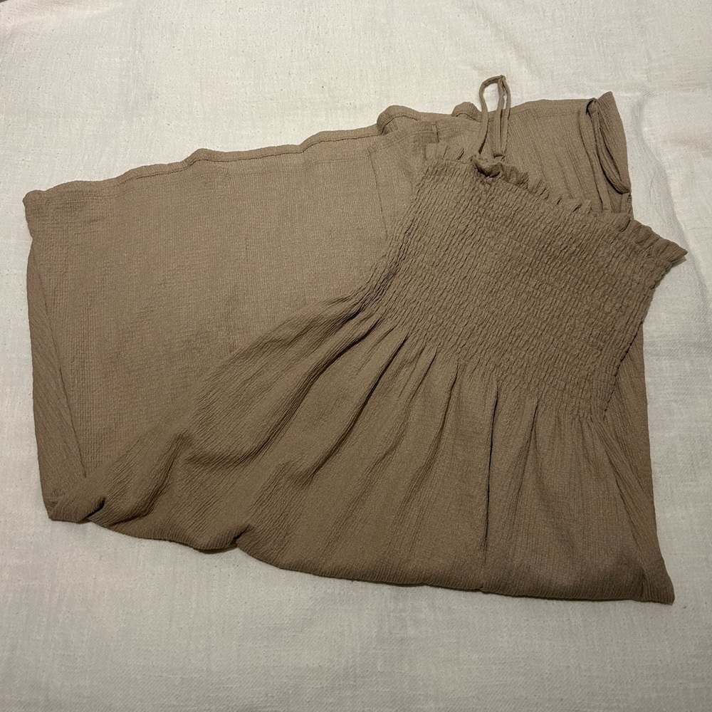 Tan midi dress